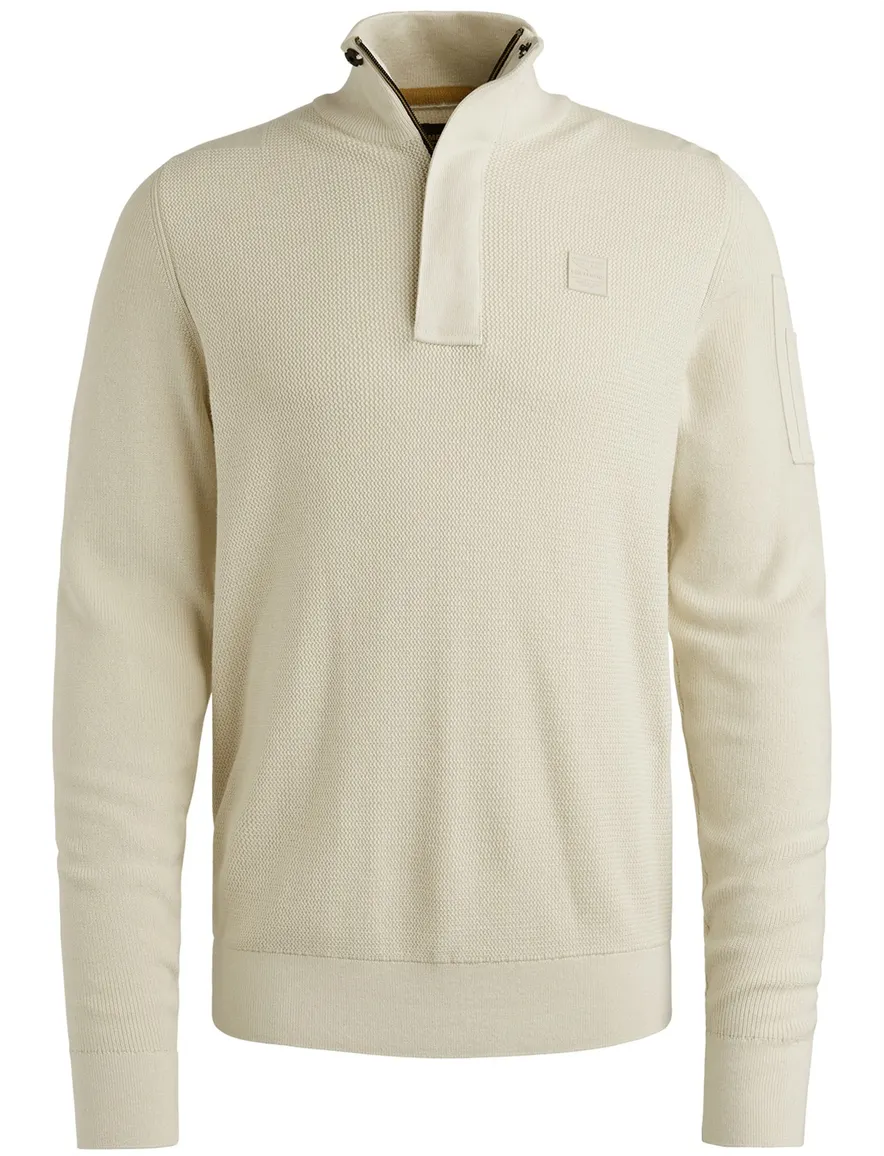 PME trui effen creme normale fit katoen