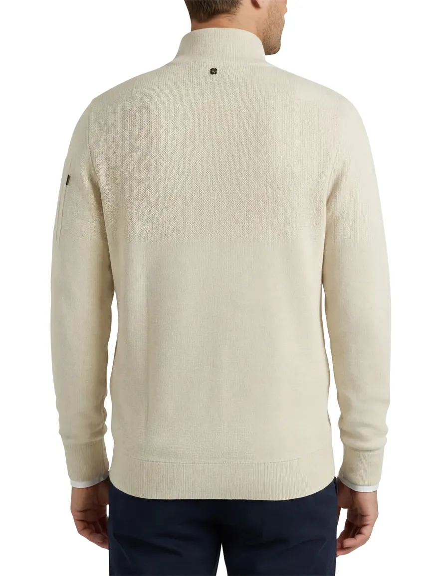 PME trui effen creme normale fit katoen