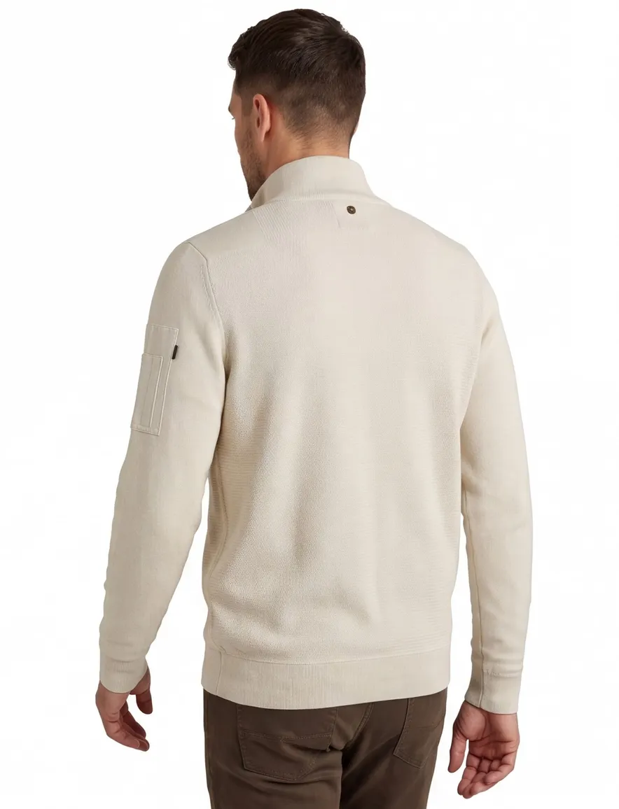 PME trui effen creme normale fit katoen