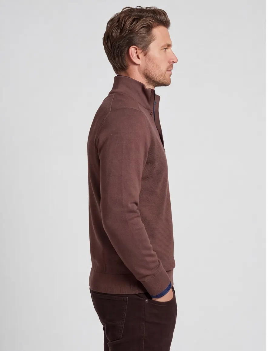 PME trui effen bordeaux normale fit half zip