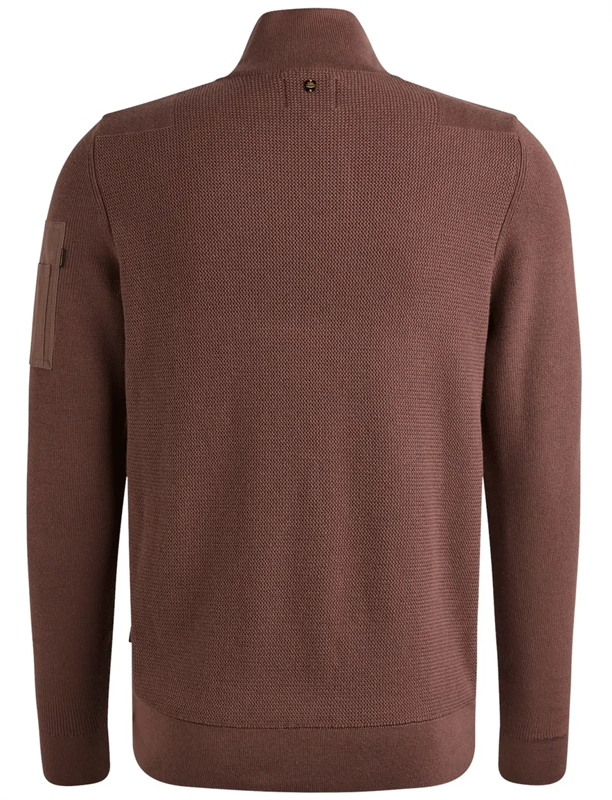 PME trui effen bordeaux normale fit half zip