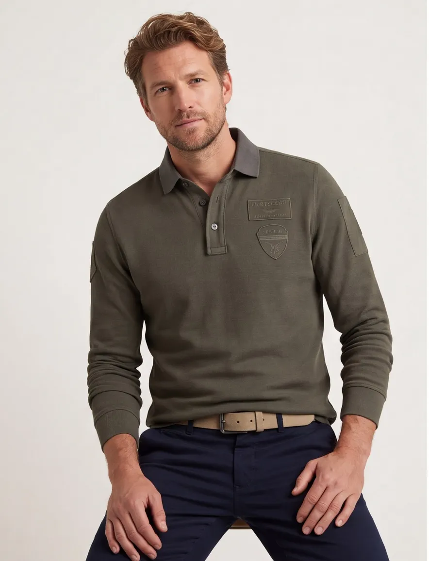 PME Legend polo groen effen