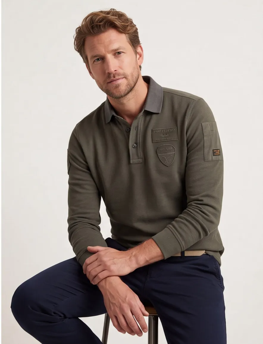 PME Legend polo groen effen