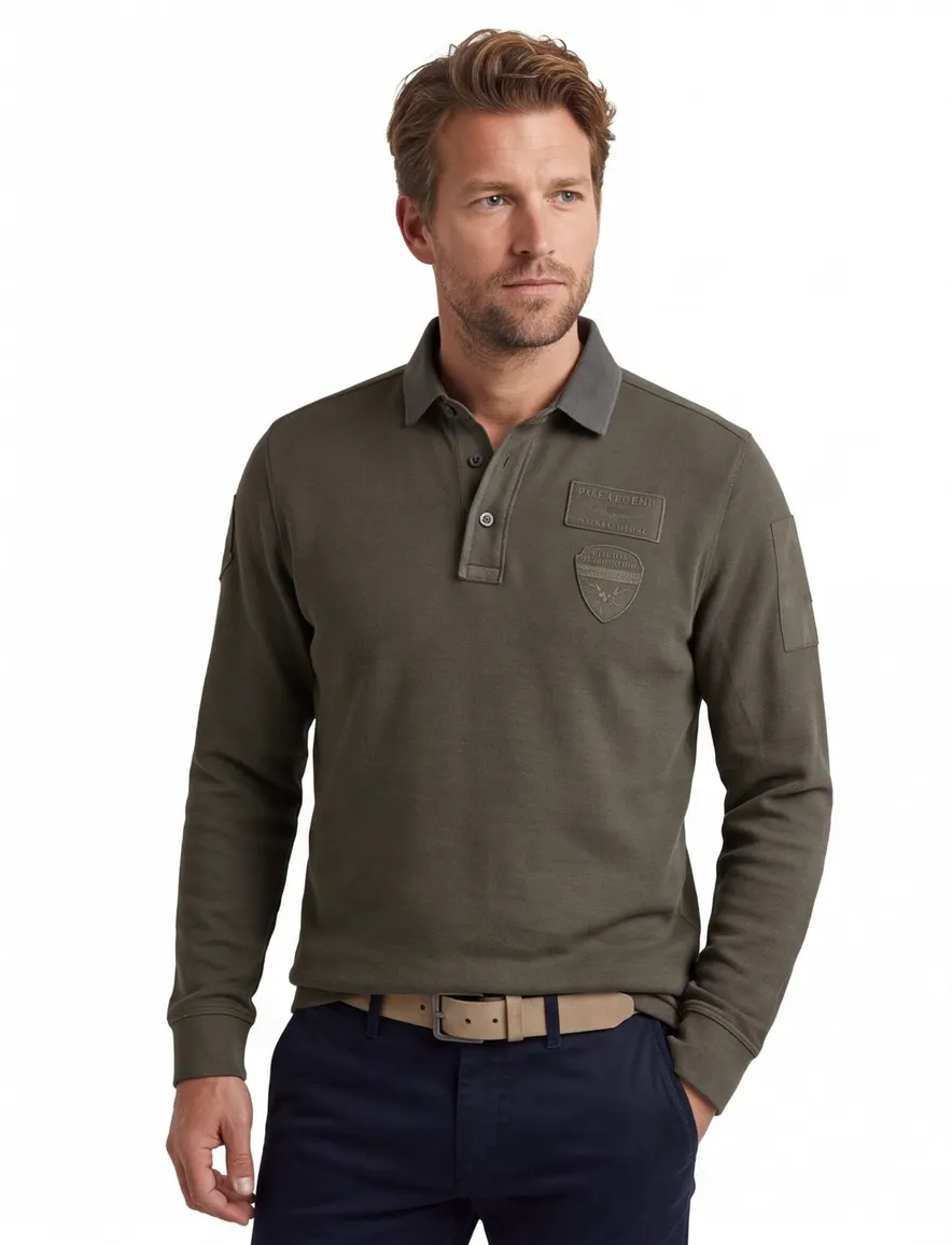 PME Legend polo groen effen