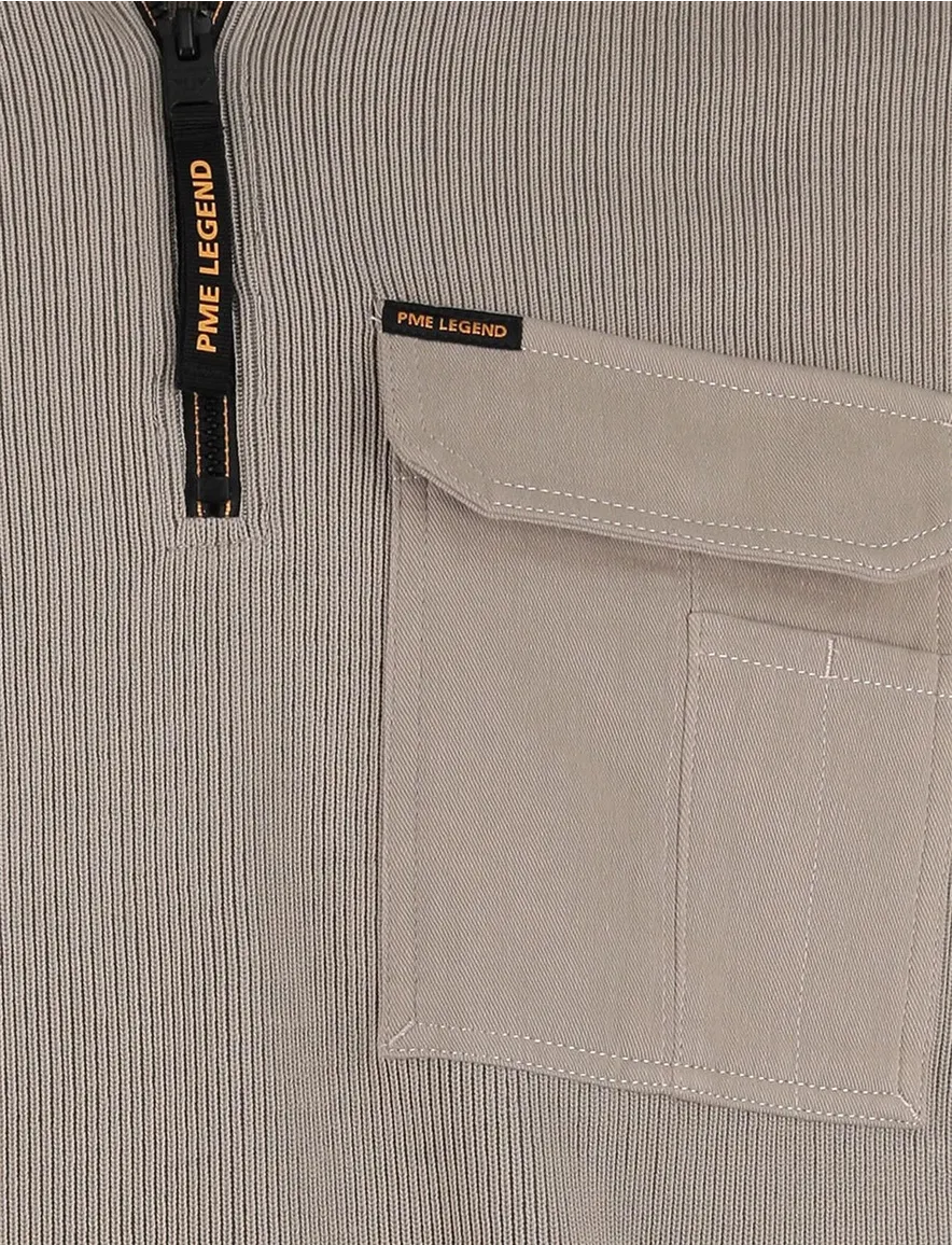 PME Legend half zip vest beige corduroy