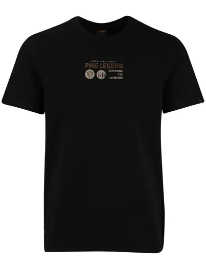 PME Legend PME Legend t-shirt zwart print katoen normale fit