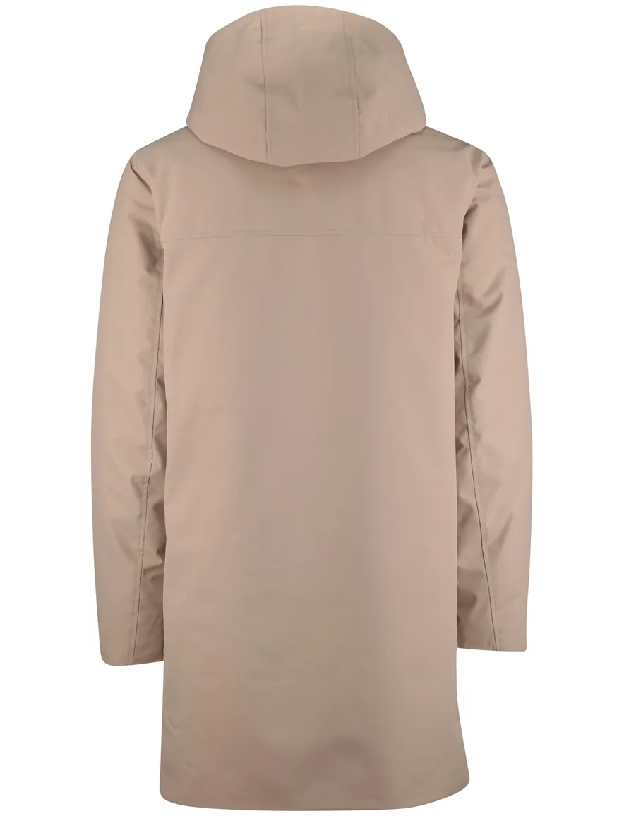 Elvine winterjas waterdicht beige met capuchon