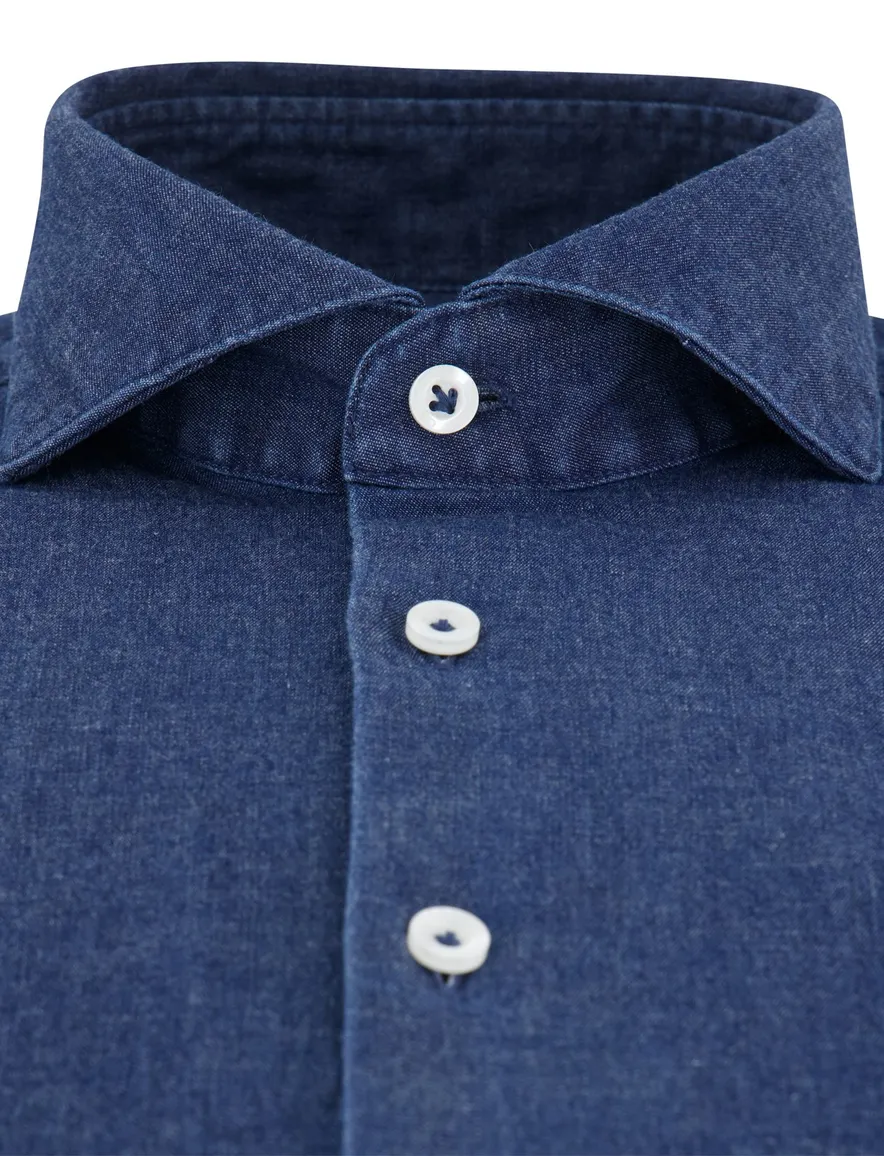 Cavallaro Denimo overhemd blauw