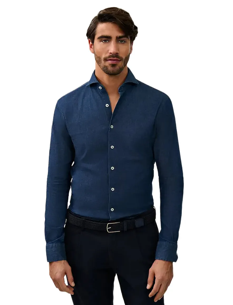 Cavallaro Denimo overhemd blauw