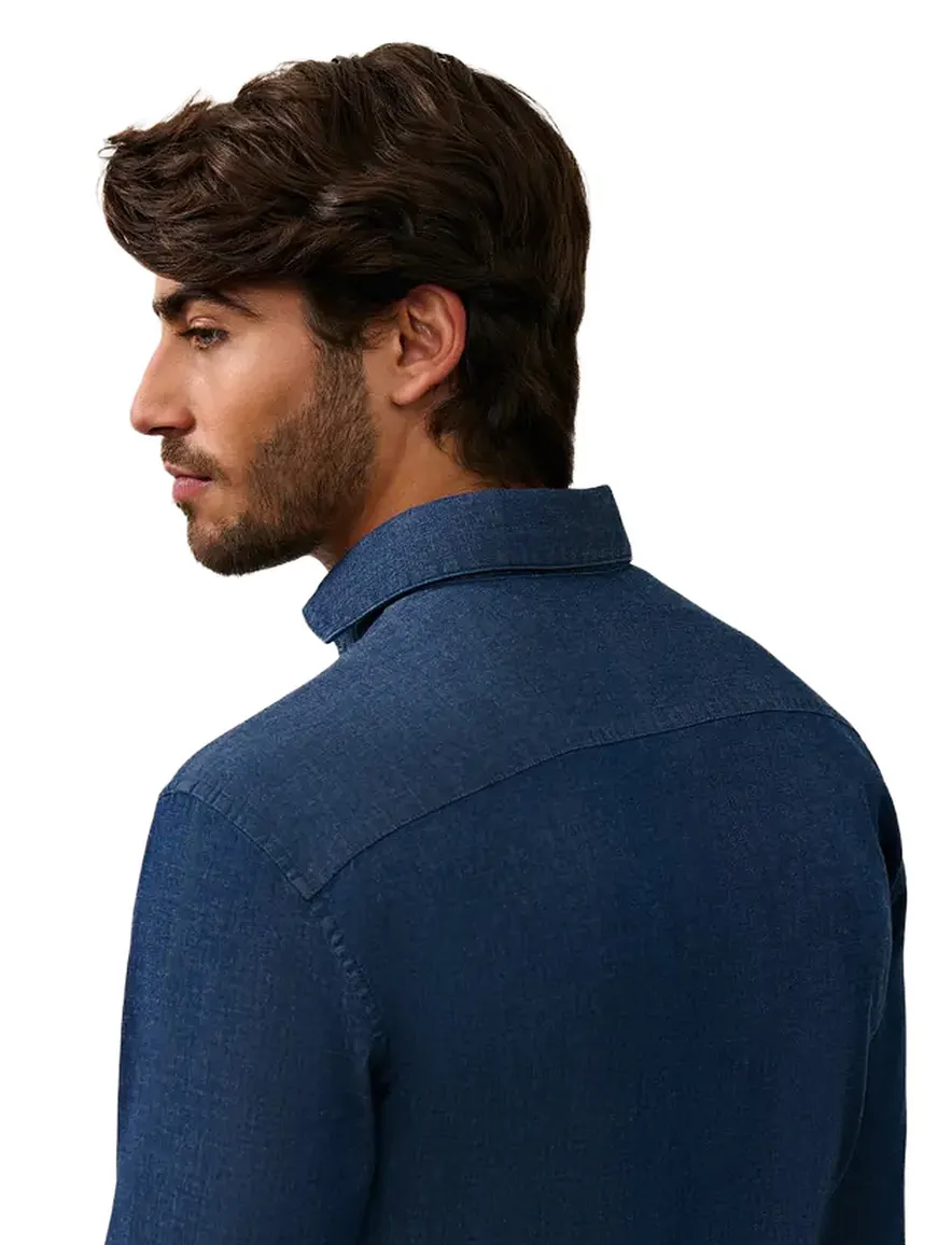 Cavallaro Denimo overhemd blauw