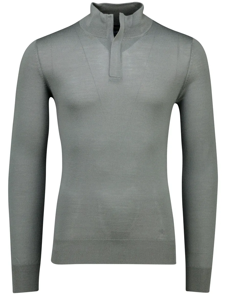 Groene Cavallaro Saronno half zip merinowol