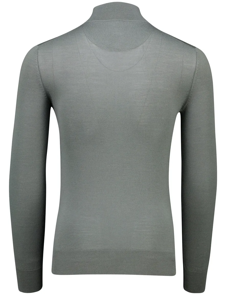 Groene Cavallaro Saronno half zip merinowol