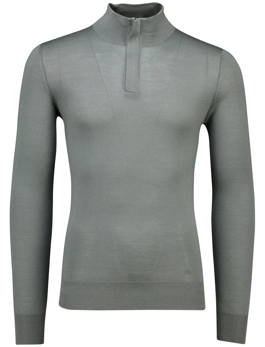 Groene Cavallaro Saronno half zip merinowol