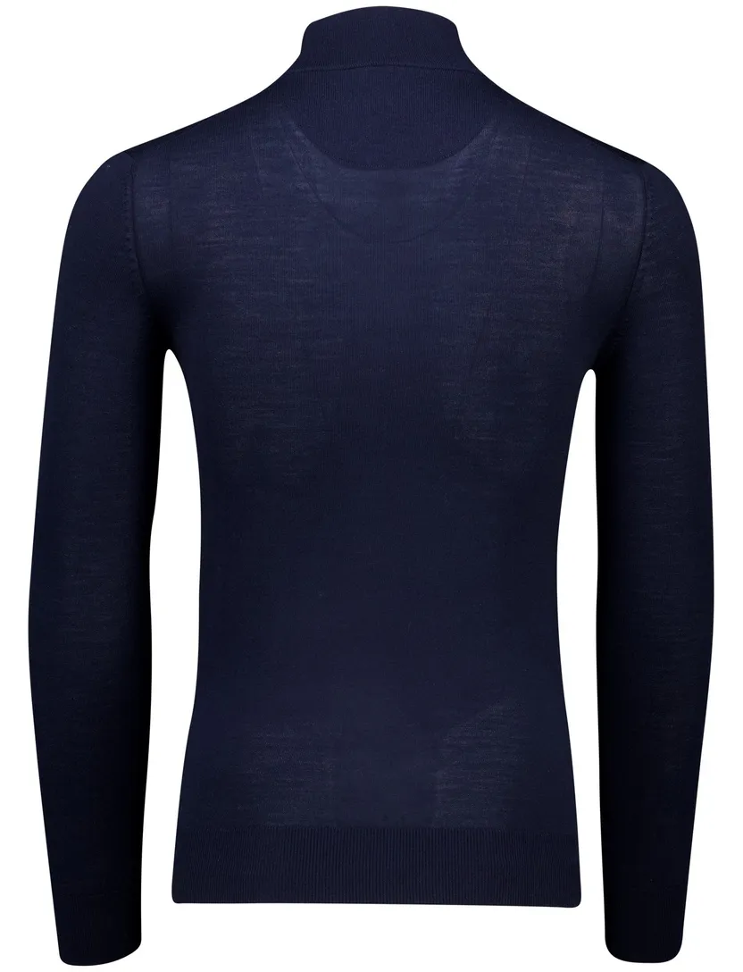 Donkerblauwe Cavallaro Saronno half zip merinowol