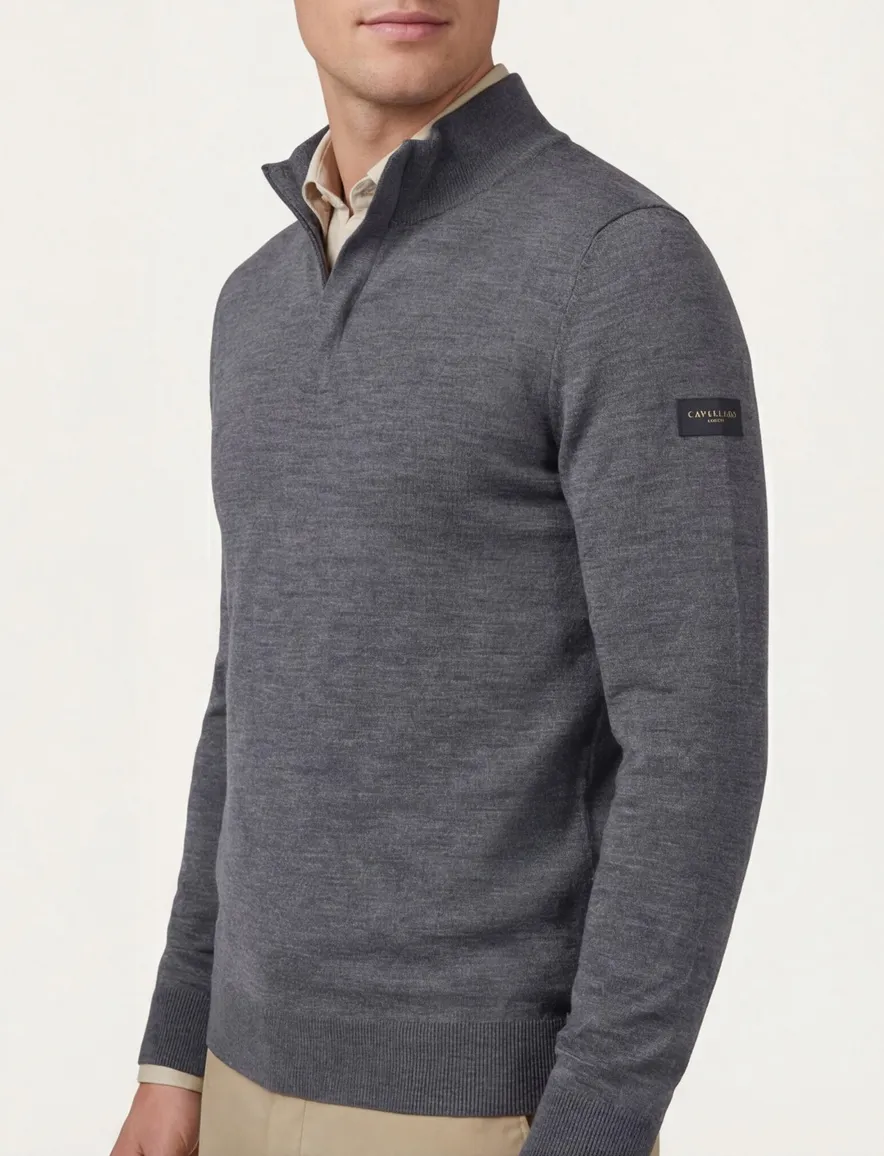 Cavallaro Saronno half zip pullover antraciet