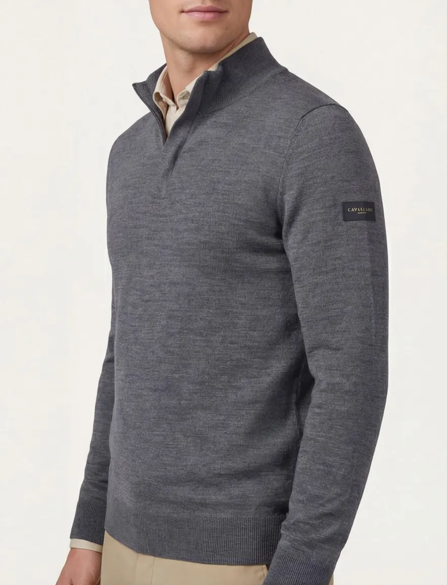 Cavallaro Saronno half zip pullover grijs