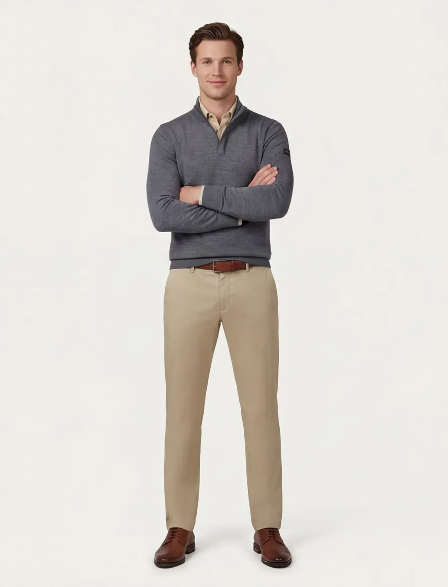 Cavallaro Saronno half zip pullover grijs