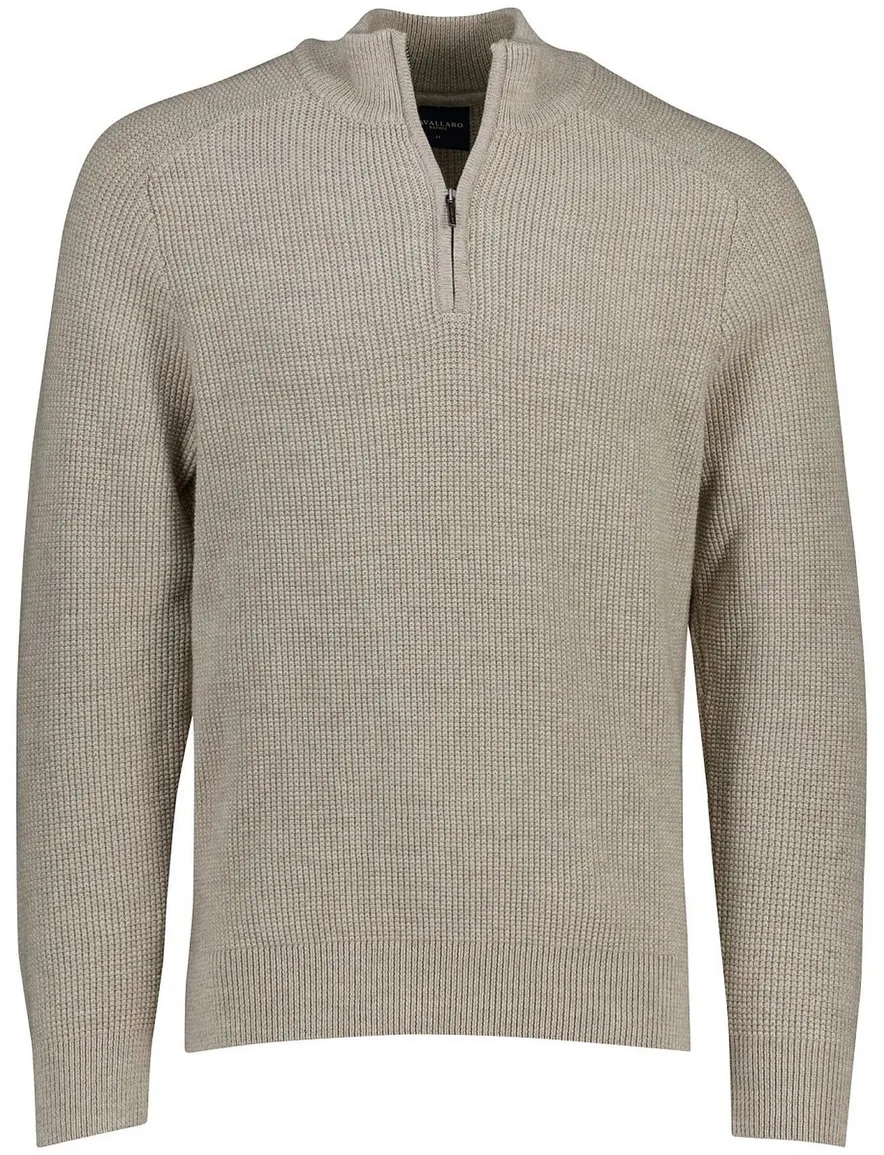 Cavallaro Sagio trui half zip beige