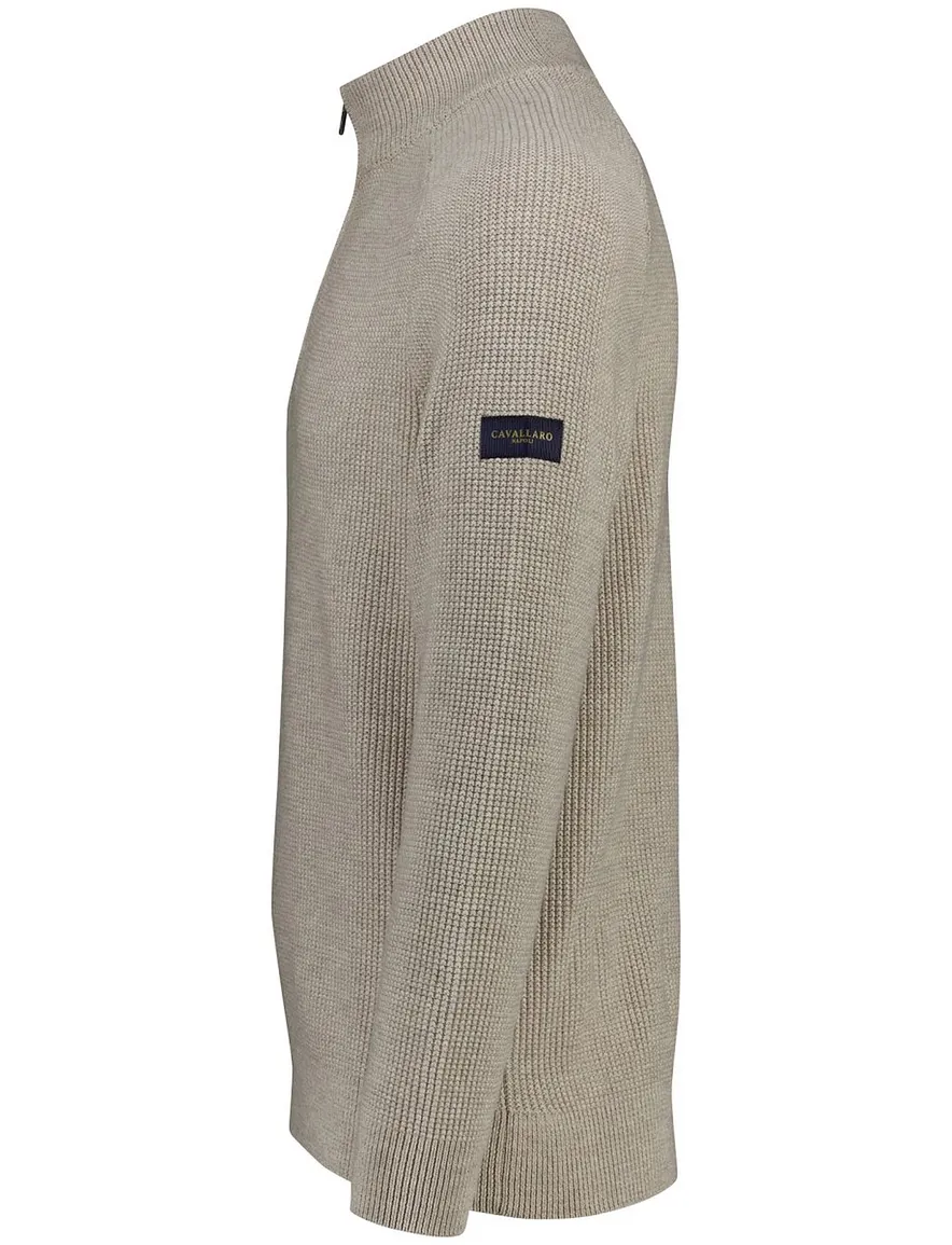 Cavallaro Sagio trui half zip beige