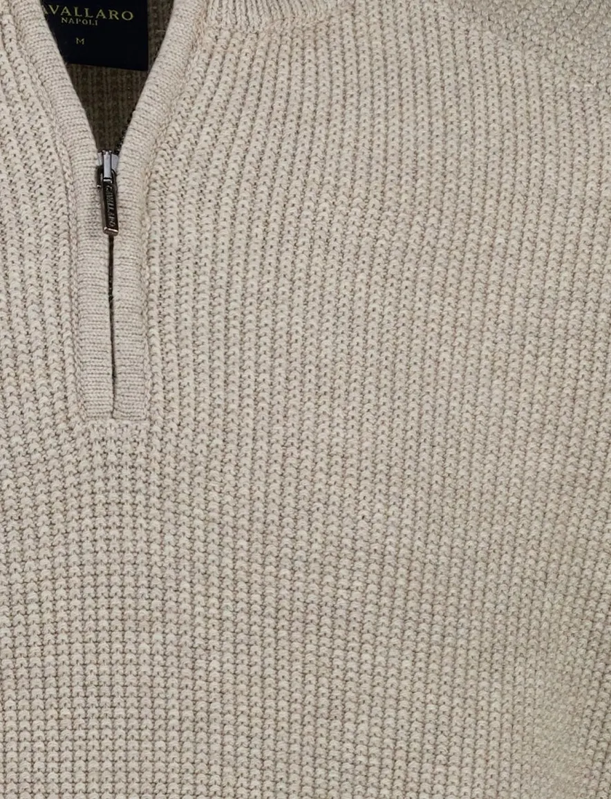 Cavallaro Sagio trui half zip beige