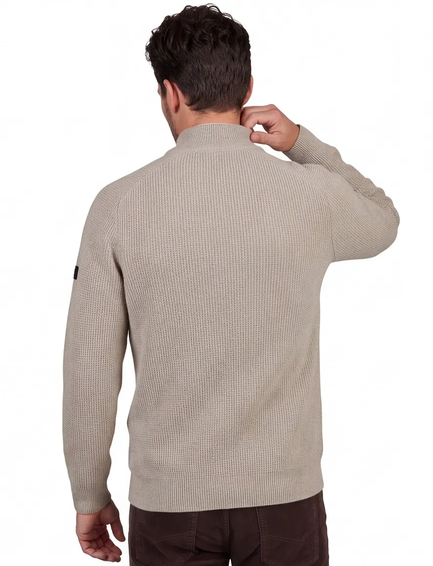 Cavallaro Sagio trui half zip beige