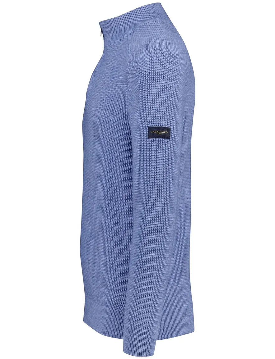 Cavallaro Sagio trui half zip blauw