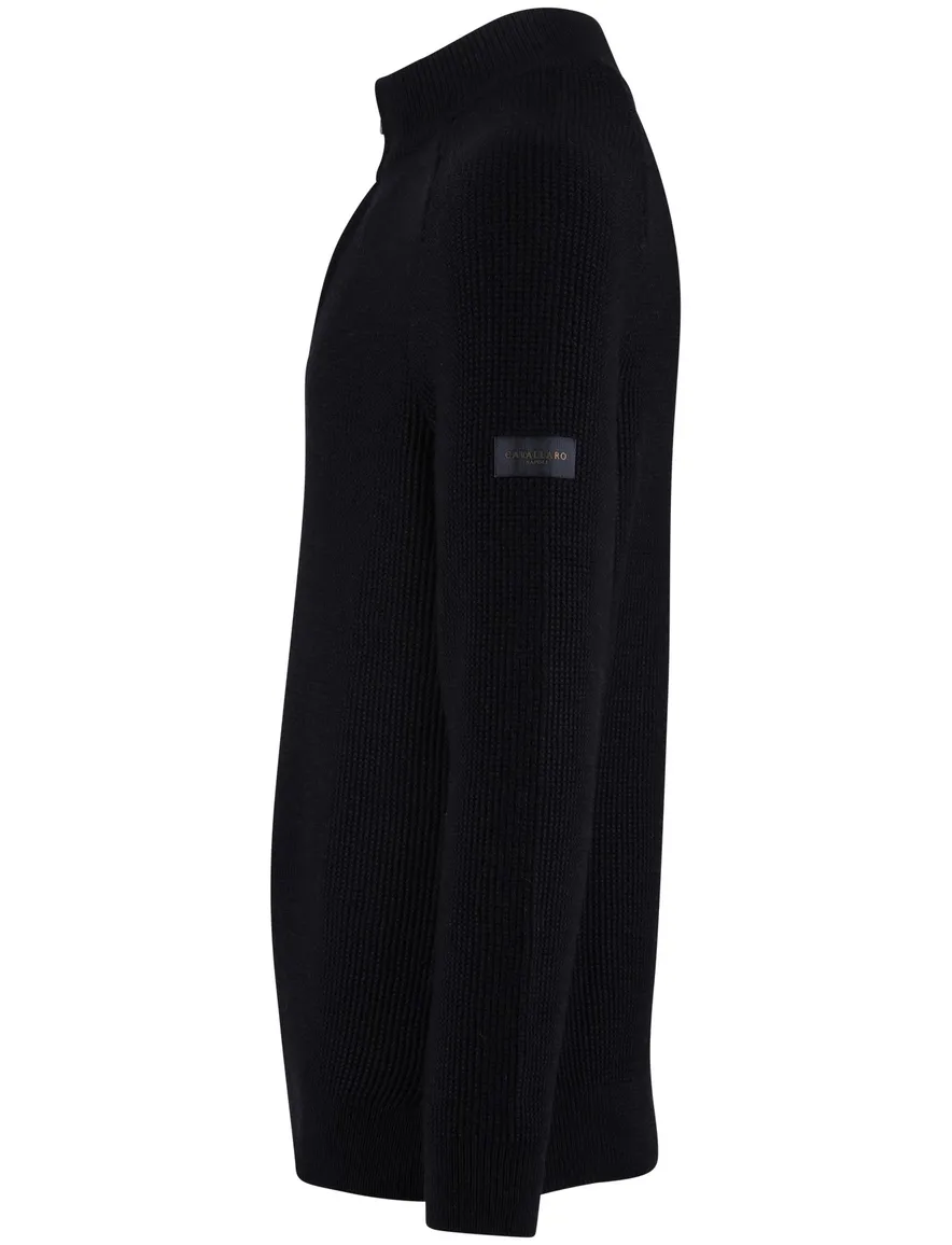 Cavallaro Sagio half zip donkerblauw normale fit
