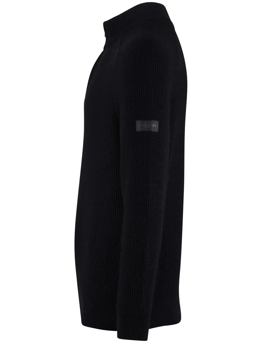 Cavallaro Sagio half zip trui donkerblauw