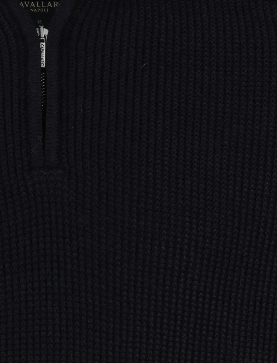 Cavallaro Sagio half zip trui donkerblauw