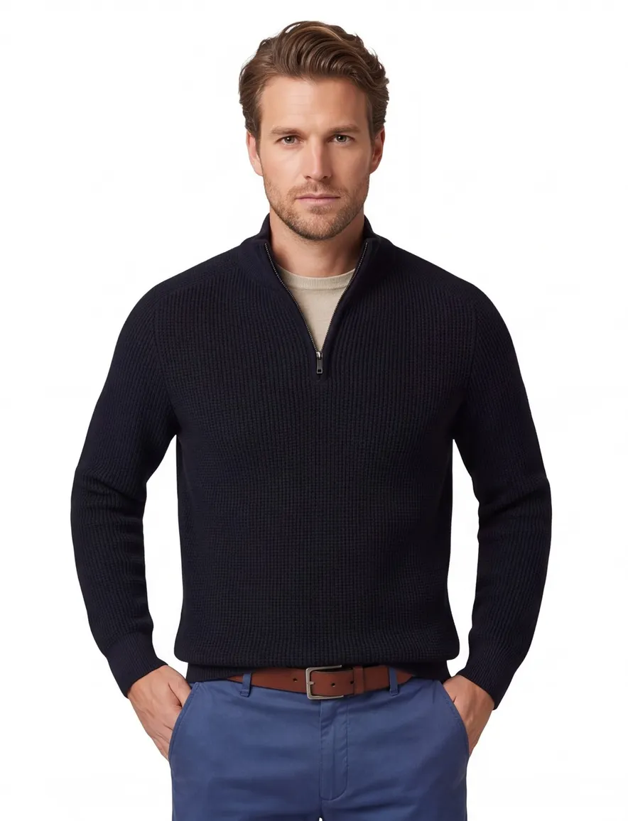 Cavallaro Sagio half zip donkerblauw normale fit