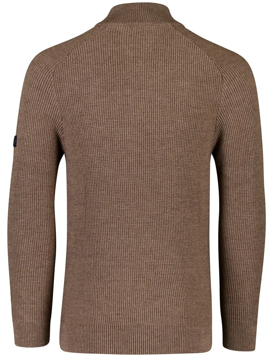 Cavallaro sagio gebreide half zip trui bruin