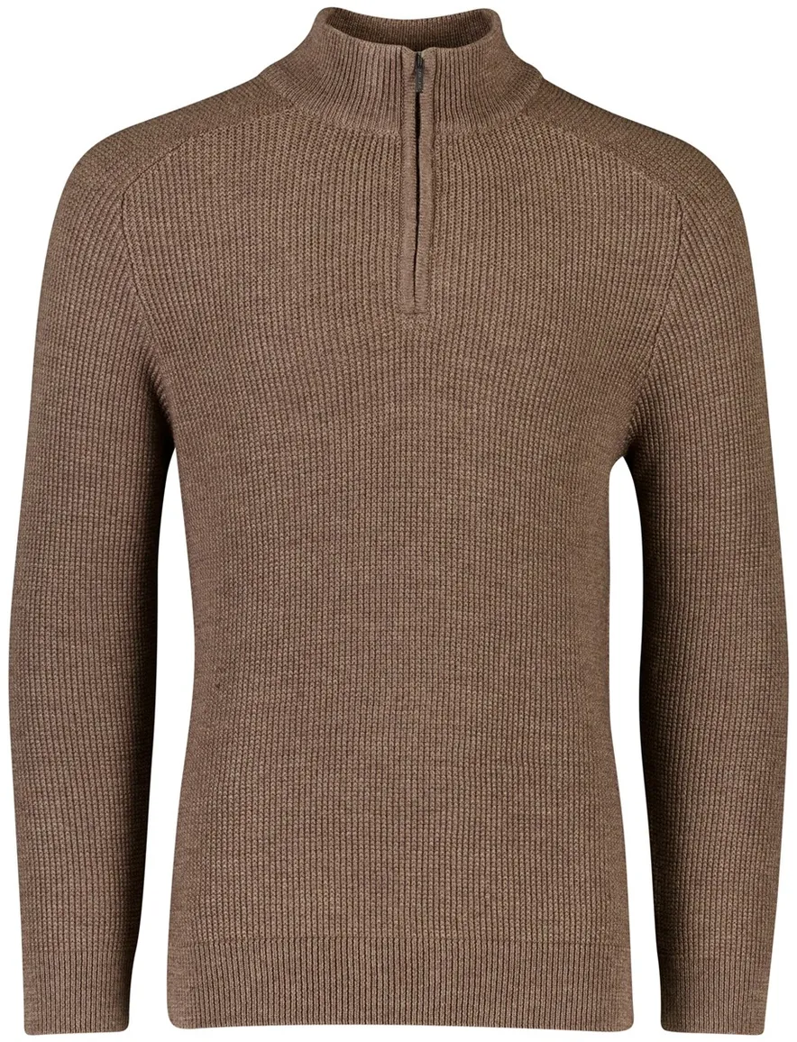 Cavallaro sagio gebreide half zip trui bruin