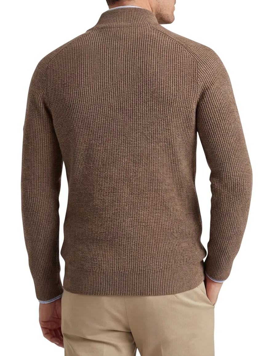 Cavallaro sagio gebreide half zip trui bruin