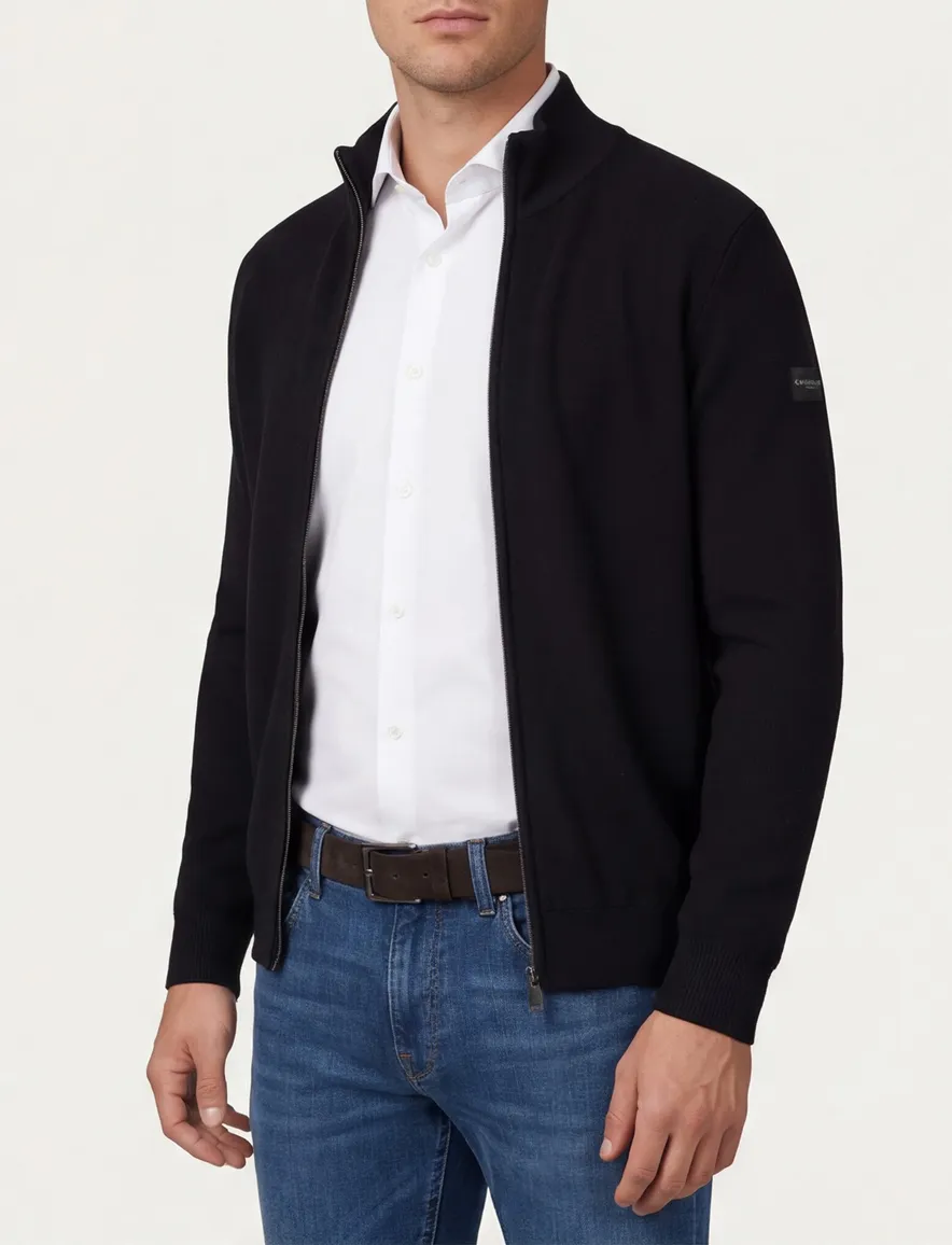 Cavallaro Gioni vest rits donkerblauw gevoerd