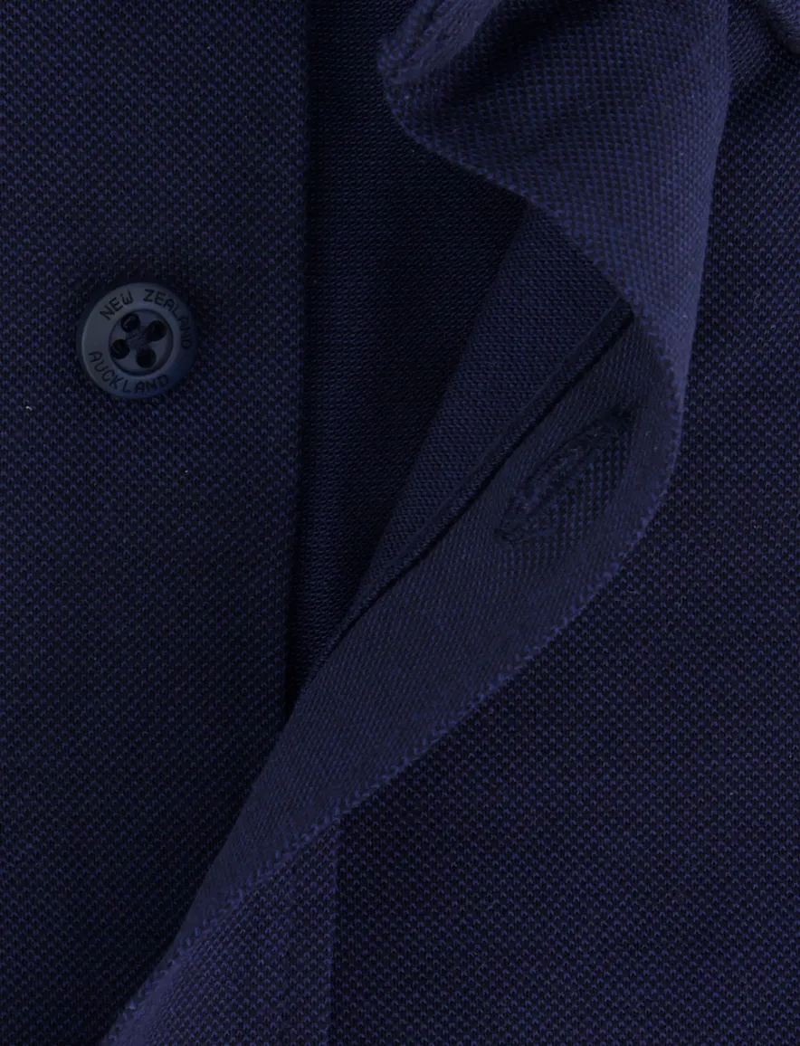 NZA overhemd donkerblauw knitted Riley 100% katoen