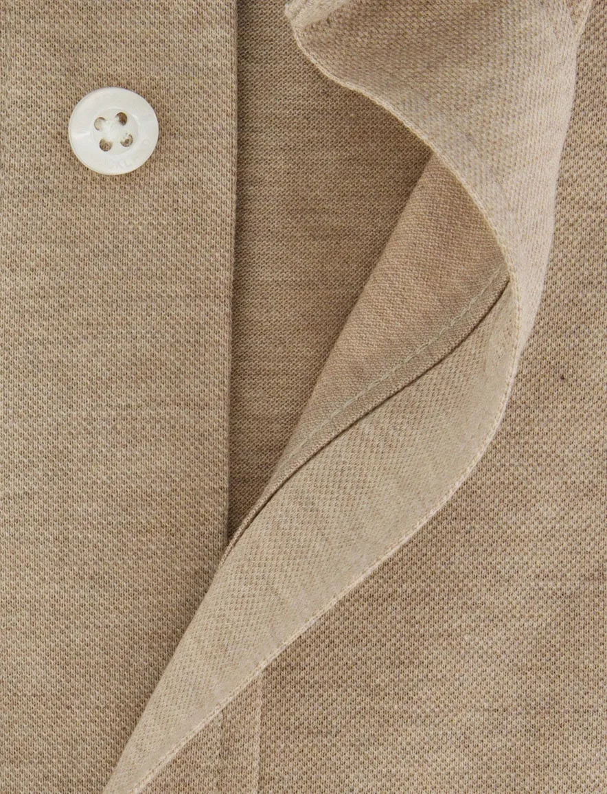 NZA overhemd Riley knitted beige gemêleerd