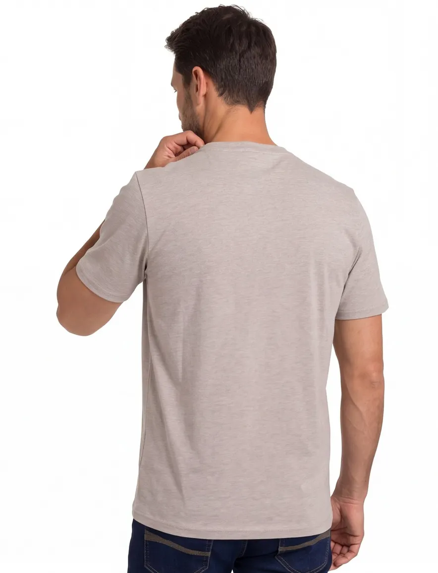 Casa Moda t-shirt beige effen normale fit katoen