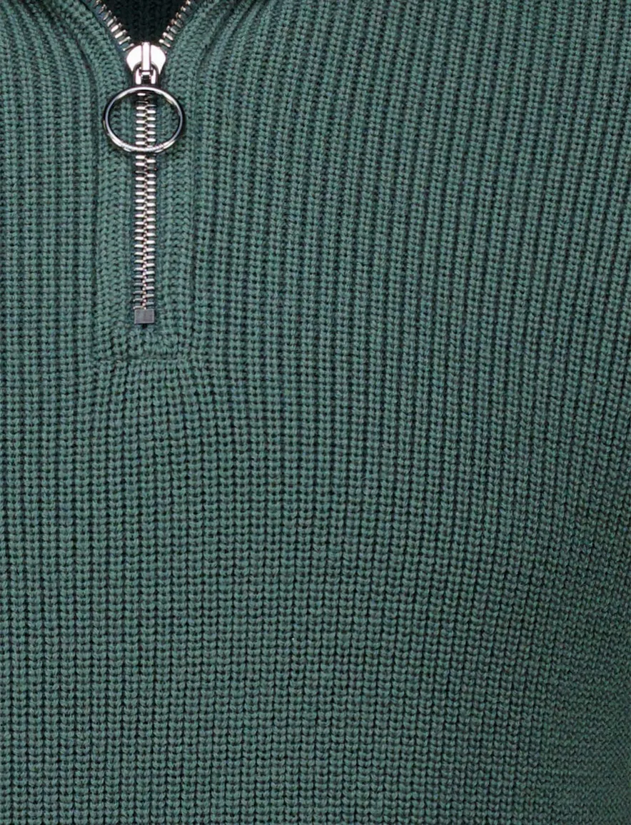 Paul & Shark Trui Zeegroen Half Zip wol