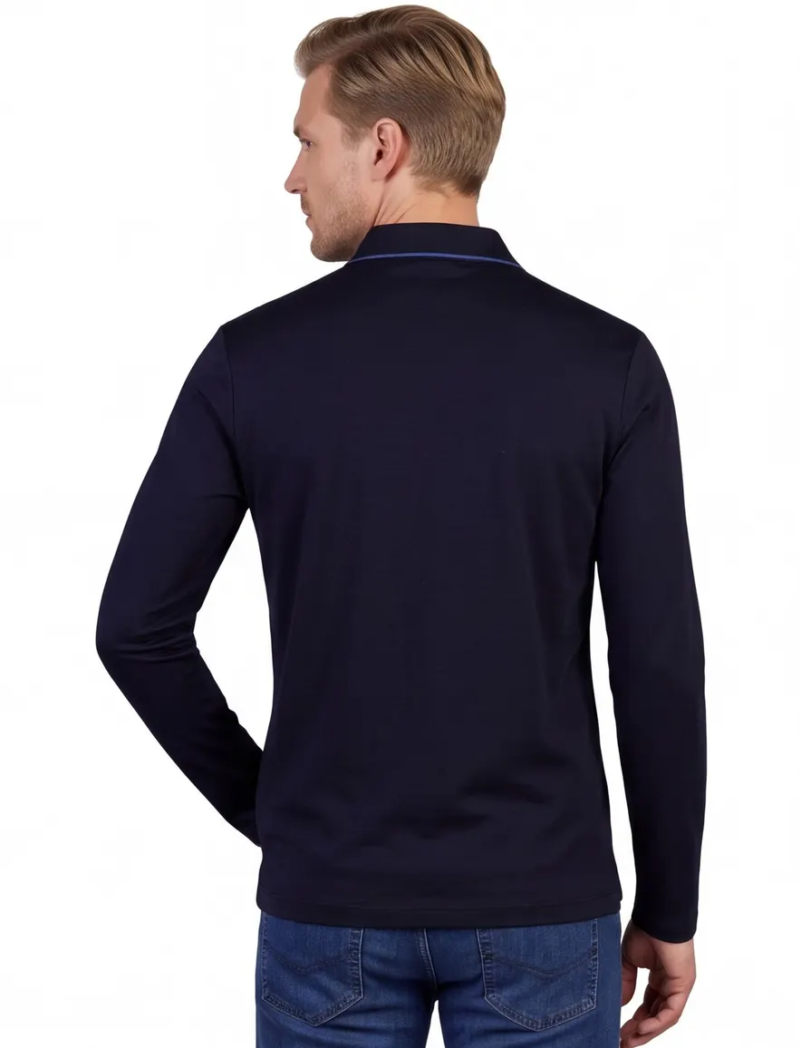 Donkerblauwe Paul & Shark aqua touch lange mouw polo