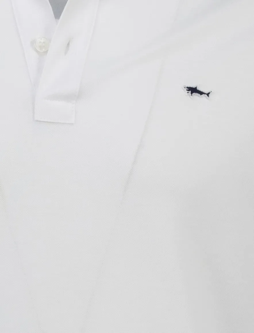 Paul & Shark witte lange mouw polo katoen