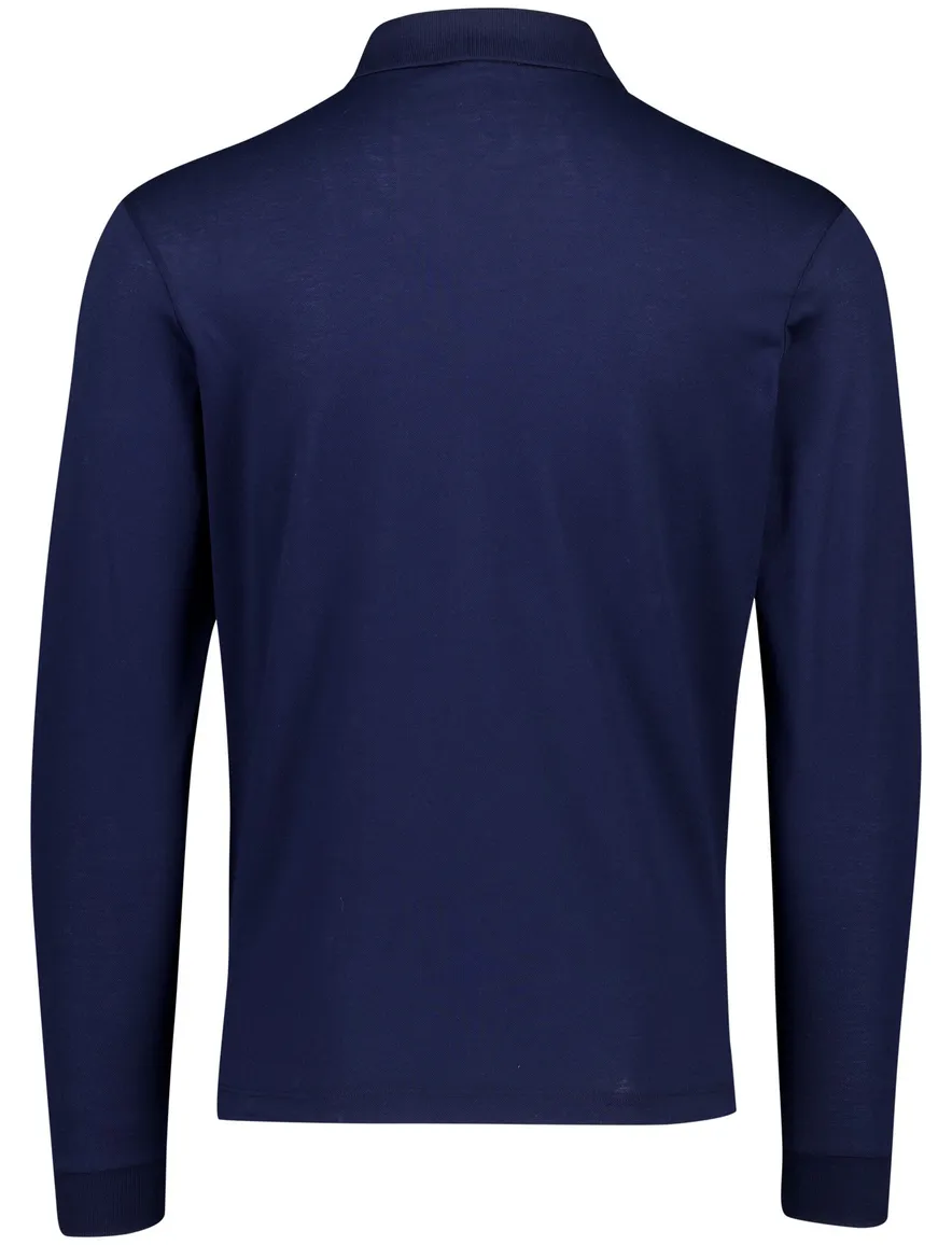 Blauwe lange mouw polo Paul & Shark katoen