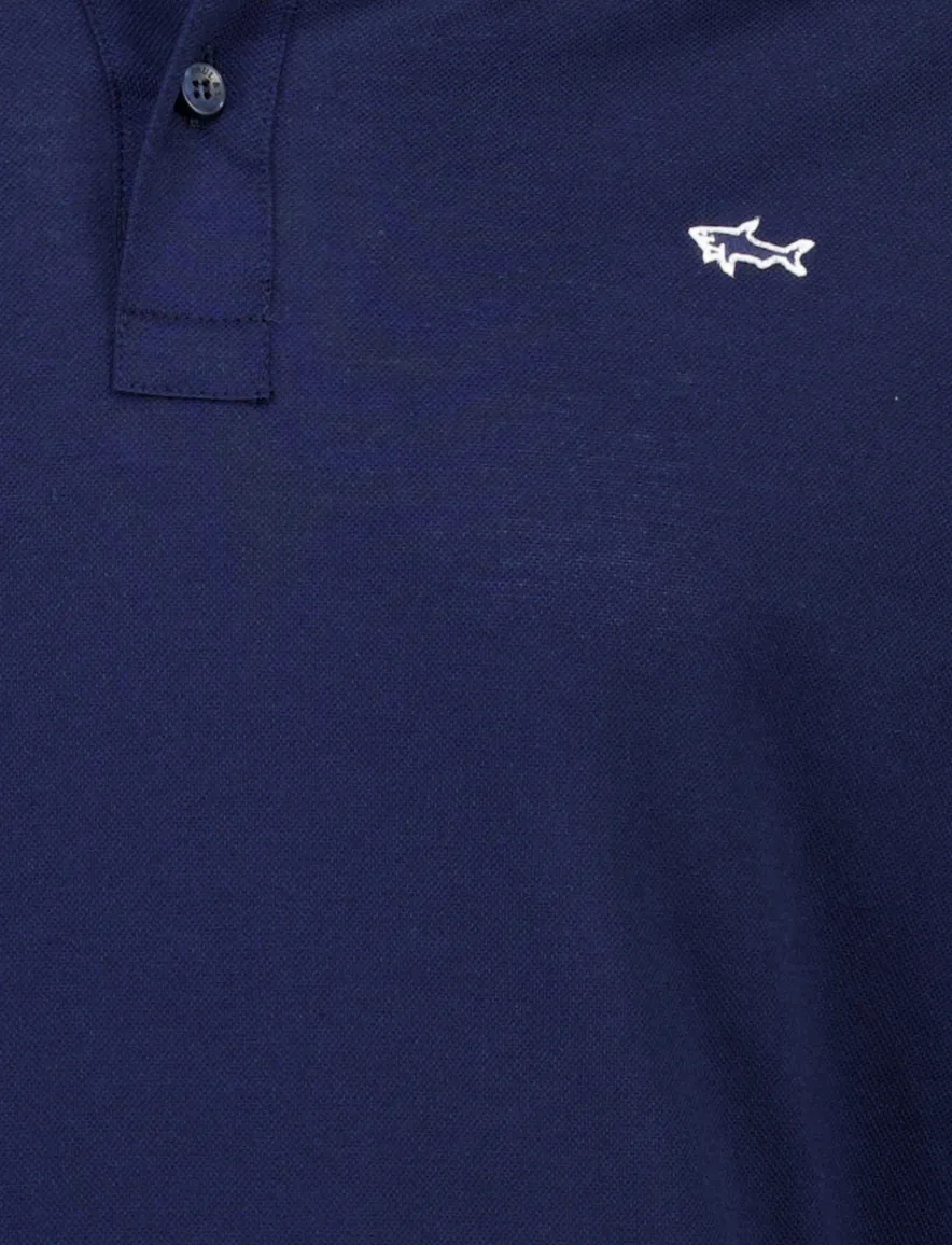 Blauwe lange mouw polo Paul & Shark katoen