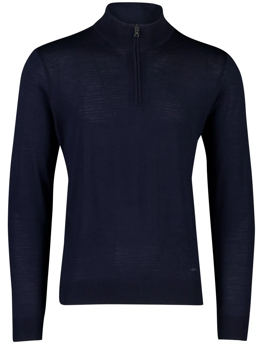Wollen half zip trui Paul & Shark donkerblauw