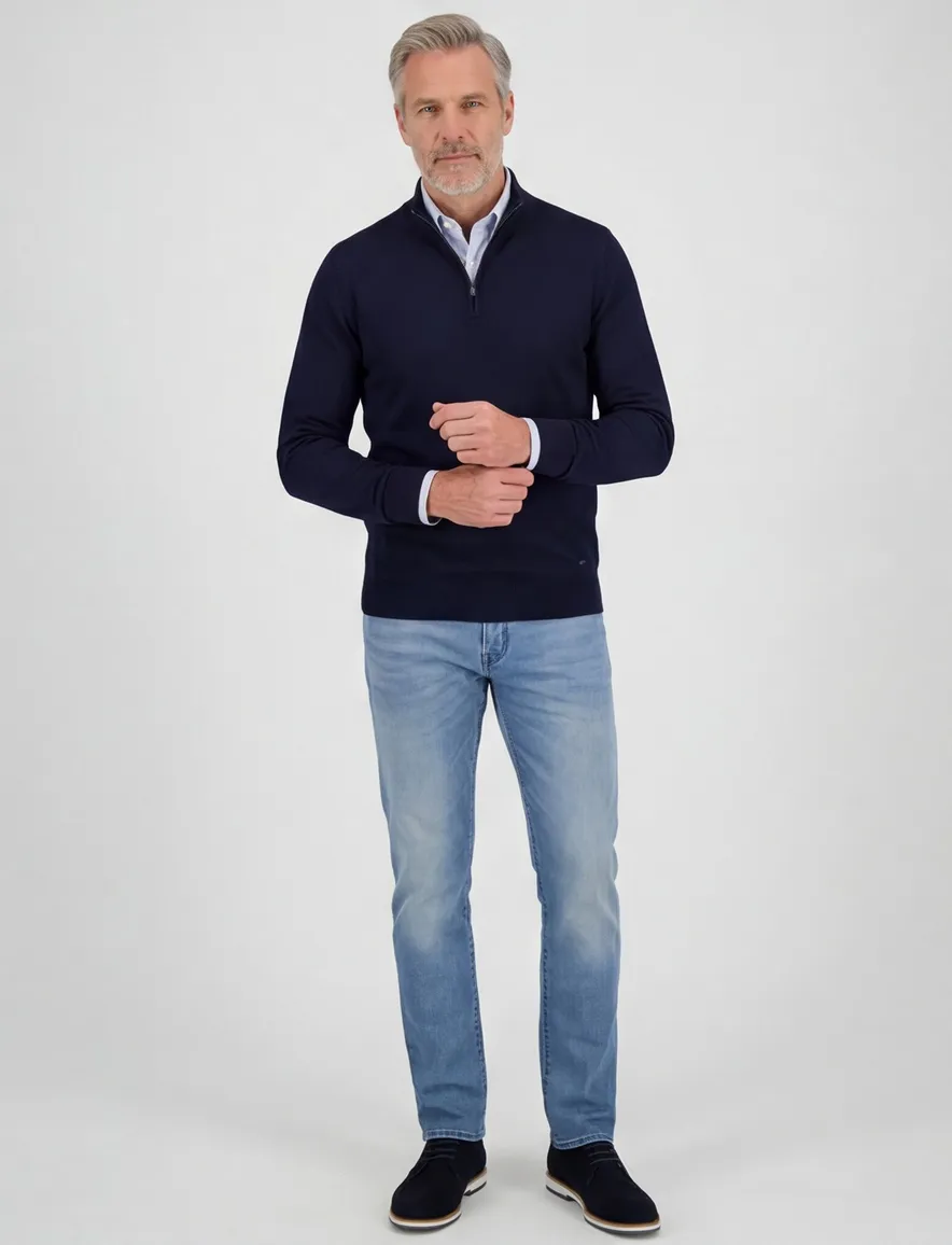 Wollen half zip trui Paul & Shark donkerblauw