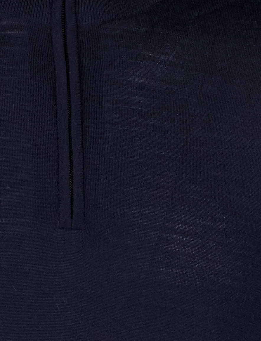 Wollen half zip trui Paul & Shark donkerblauw