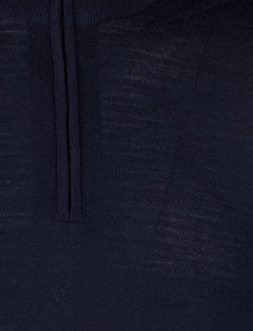 Wollen half zip trui Paul & Shark donkerblauw