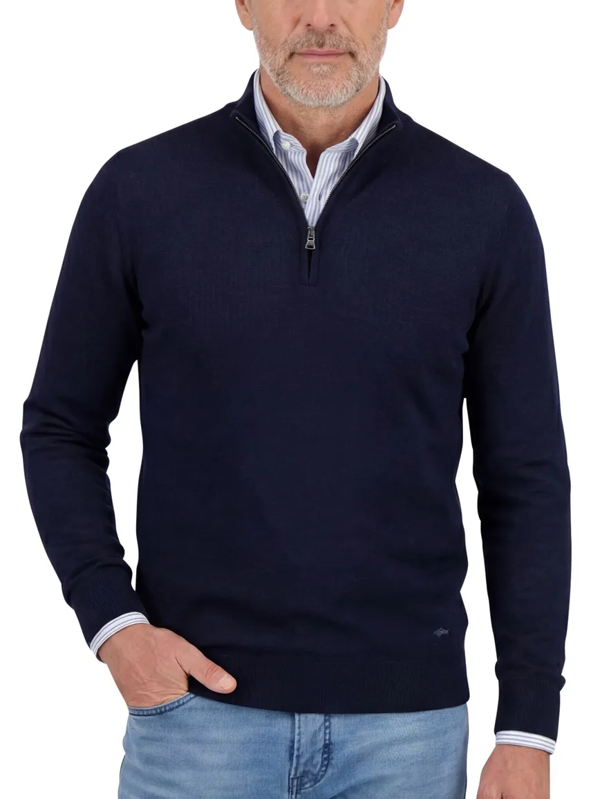 Wollen half zip trui Paul & Shark donkerblauw