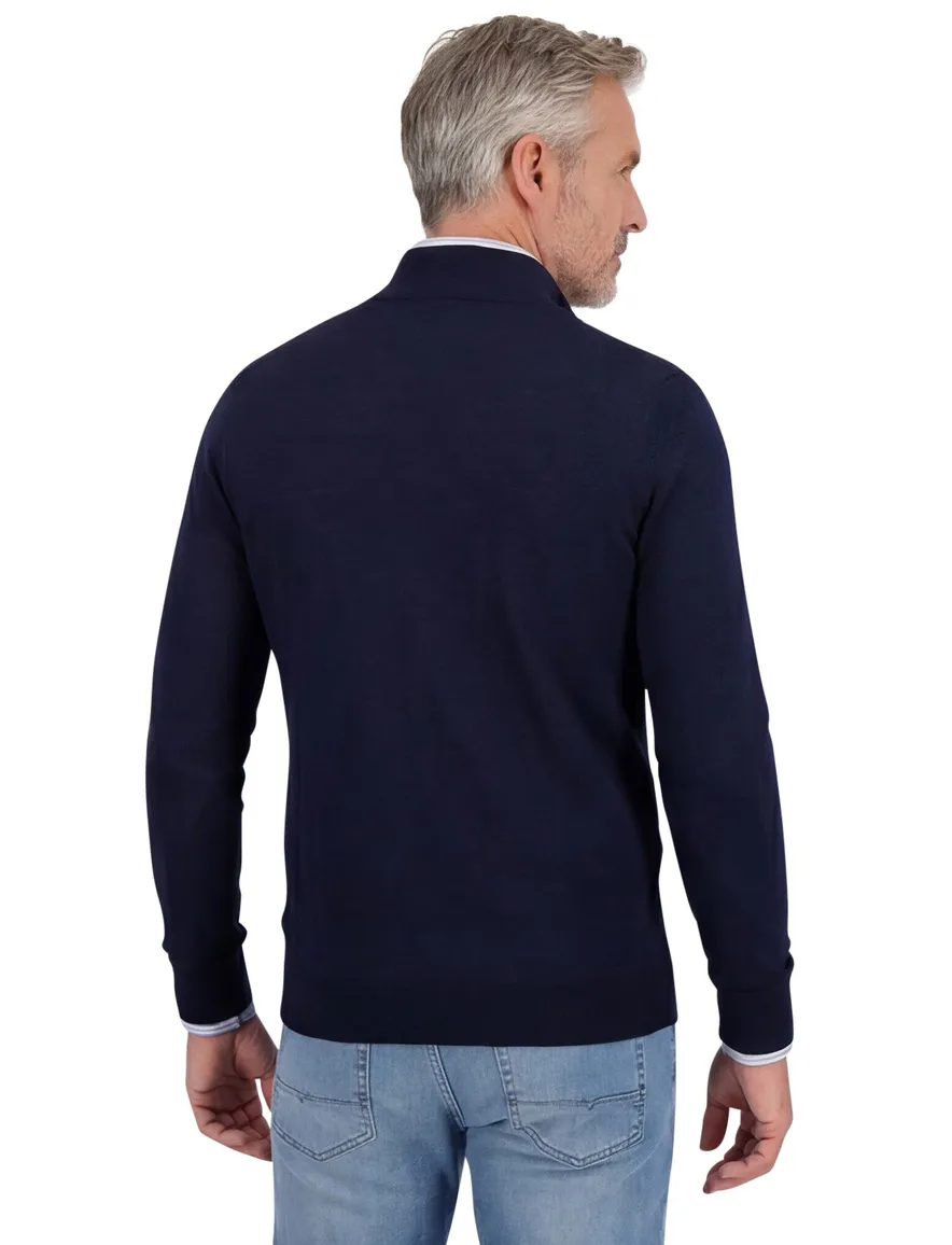 Wollen half zip trui Paul & Shark donkerblauw
