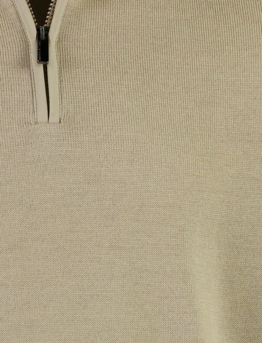 Paul & Shark half zip trui beige wol