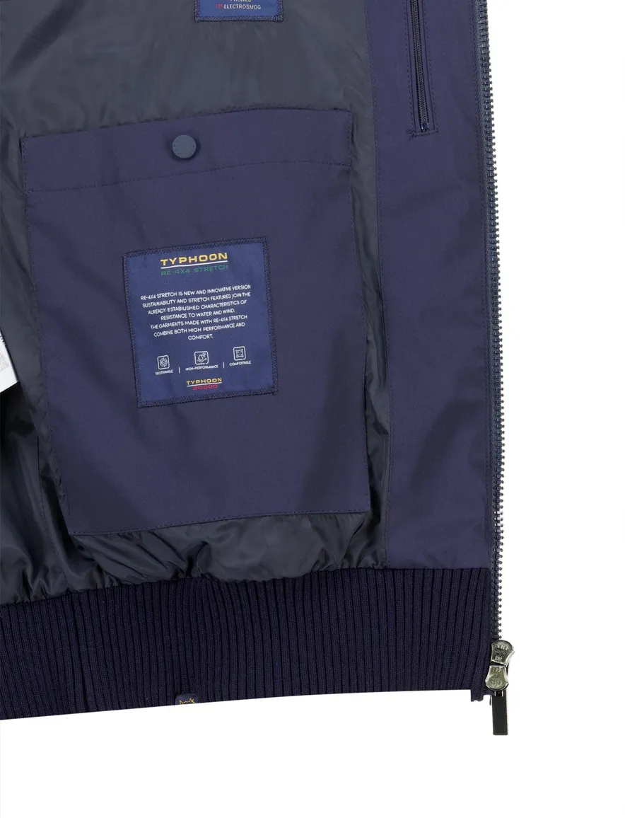 Paul en shark navy vest outdoor scheerwol wijde fit